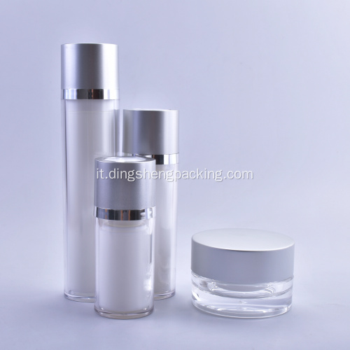 confezione cosmetica bottiglia acrilica crema viso bottiglia rotante airless